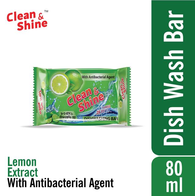 Clean & Shine Dish Wash Bar - 80 gm