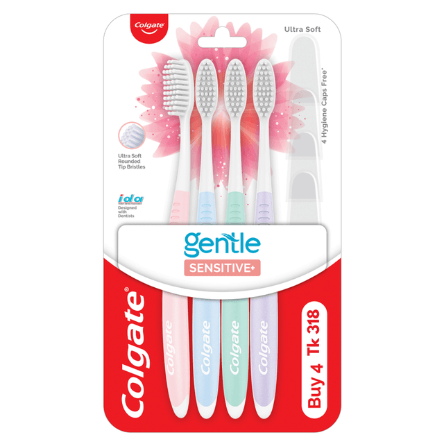 Colgate Gentle Sensitive Soft Bristles Toothbrush - 4Pcs