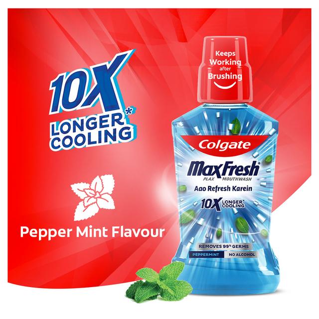 Colgate Maxfresh Plax Antibacterial Mouthwash Peppermint 500 ml