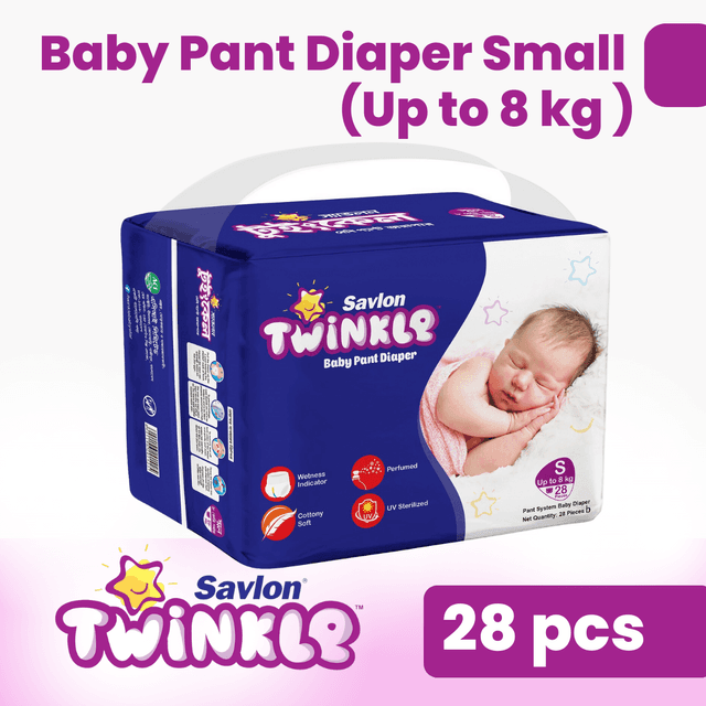 Savlon Twinkle Baby Pant Diaper Small 28 pcs