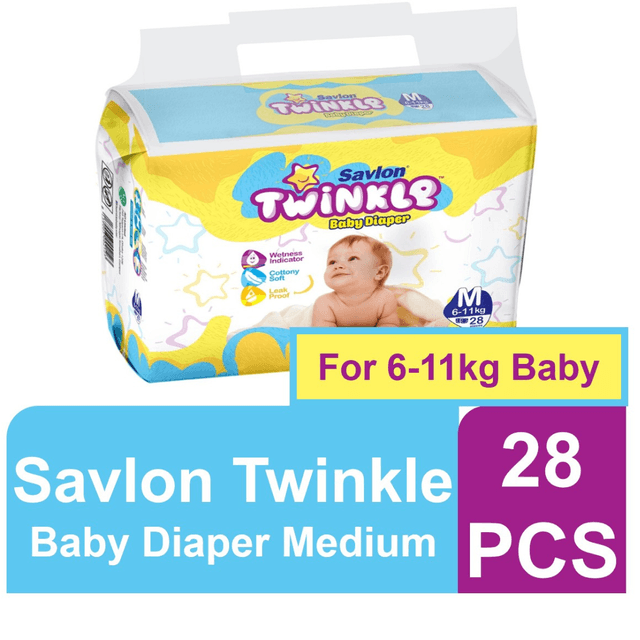 Savlon Twinkle Baby Belt Diaper Medium 28 pcs