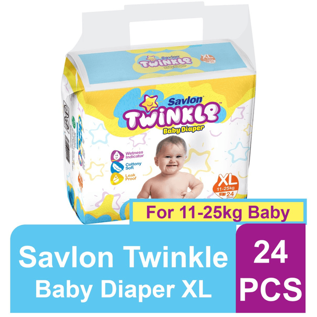 Savlon Twinkle Baby Belt Diaper XL 24 pcs