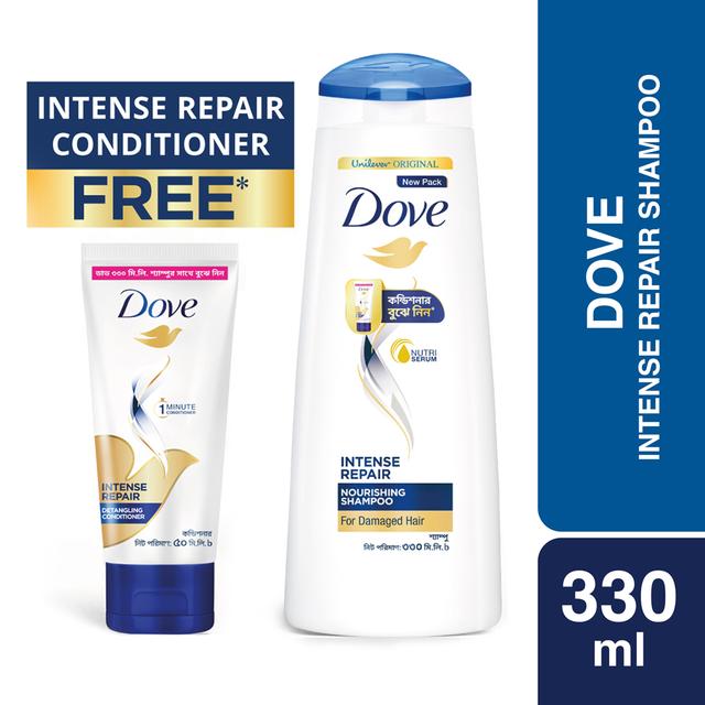 Dove Shampoo Intense Repair 330ml (Conditioner Free)